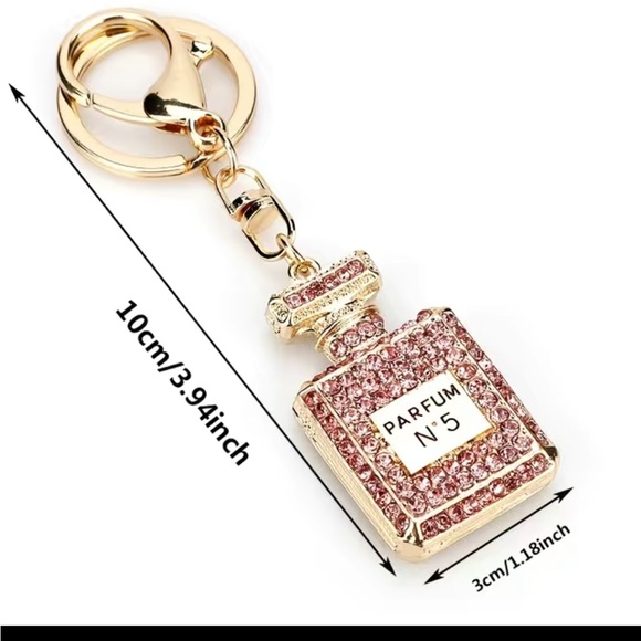 BAG CHARM Perfume Clear Crystal Rhinestones - Picture 7 of 7